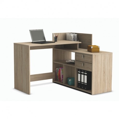 Escritorio mesa de estudio ordenador 121cm. Roble. Para despacho, ordenador, dormitorio juvenil