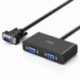 UGREEN Duplicador VGA, Splitter VGA 2 Salidas 1920X1440@ 60HZ Divisor Vídeo Adaptador VGA a VGA Doble para 2 monitores Macho 