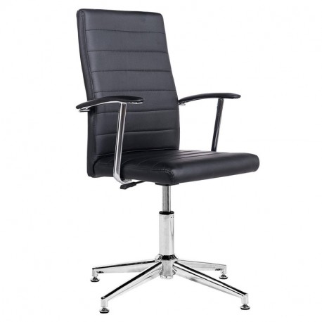 Silla de escritorio para despacho modelo Look con base fija color negro – Sedutahome