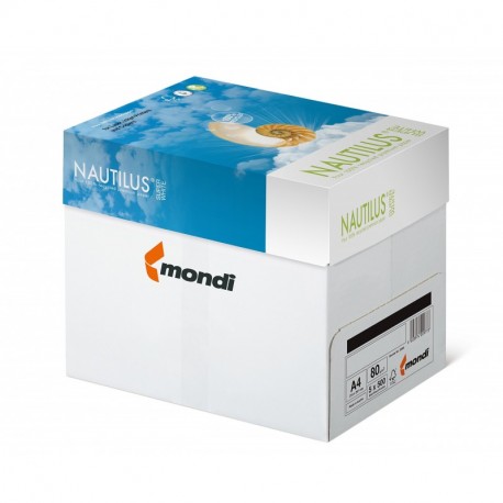 Mondi 88020366 Nautilus Papel, 80 g/m², DIN A4, 2500 hojas/5 resmas Super Blanco