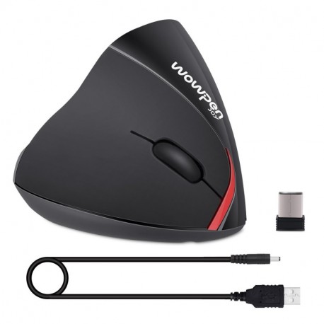 GHB Ratón Óptico Ratón Ergonómico Vertical Inalámbrico Gaming Mouse Wireless Recargable USB 2.4 GHz para Ordenador PC Noteboo