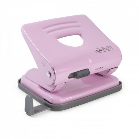 Rapesco 825 - Perforadora metálica de 2 agujeros, 25 hojas capacidad, color rosa