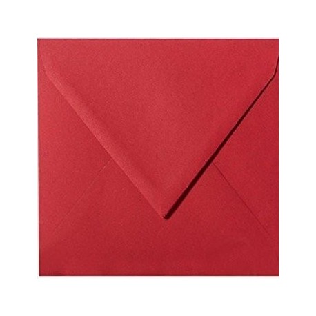 Lote de 25 sobres color rojo rosa, 15 x 15 cm , con solapa triangular autoadhesiva, no hay que humedecer el borde