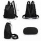 TIBES Mochila escolar mochila ligera impermeable para las mujeres Negro