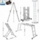 Songmics Escalera de aluminio Multifuncional Máx. carga de capacidad de 150 kg Conforme al estándar EN131 TÜV Rheinland GS GL