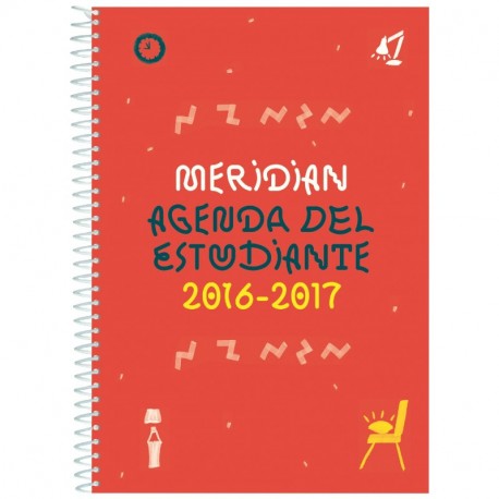 Additio A132 - Agenda Meridian 2016-2017 para educación secundaria, color rojo