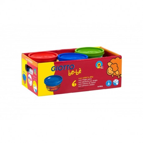 Giotto be-bè 468100 - Pintura de dedos, 6 botes de 100 ml