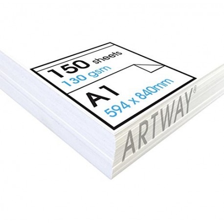 Artway Studio - Papel cartridge para dibujar - Sin ácido - Ideal para técnicas secas - Hojas sueltas - 130 gsm - A1 150 hoja