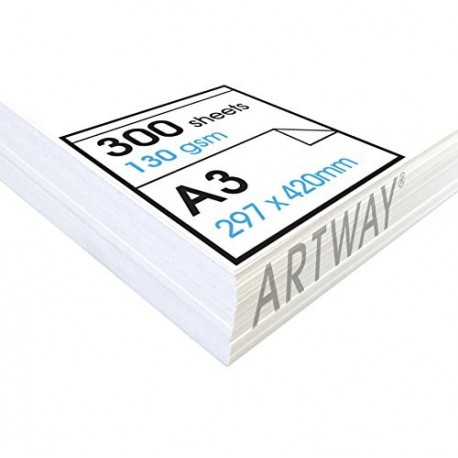 Artway Studio - Papel cartridge para dibujar - Sin ácido - Ideal para técnicas secas - Hojas sueltas - 130 gsm - A3 300 hoja