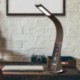 WILIT U2 LED Lámpara de Escritorio de Negocios, Lámpara de Mesa con Pantalla Regulable, Reloj Despertador, Calendario, Indica