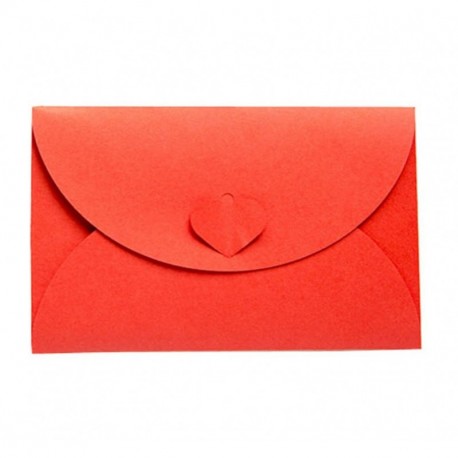 JUNGEN® 10PCS Sobres de Colores para Carta De Invitación Trajetas con cierre en forma de corazón, Ideales para Invitaciones, 