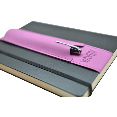 skors Portalápices ALJAVA en A5 para cuadernos de notas calendarios y agendas en de piel sintética rosa 