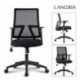 LANGRIA Silla Oficina Escritorio de Malla Transpirable, Diseño Ergonómico, Asiento Acolchado, Inclinación Sincronizada, Girat