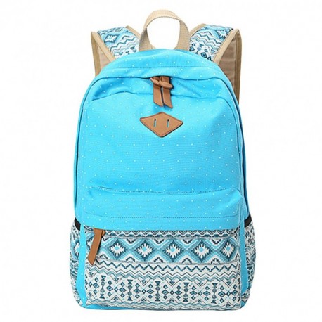 MingTai Backpack Mochilas Escolares Mujer Mochila Escolar Lona Grande Bolsa Estilo Étnico Vendimia Lunares Casual Colegio Bol