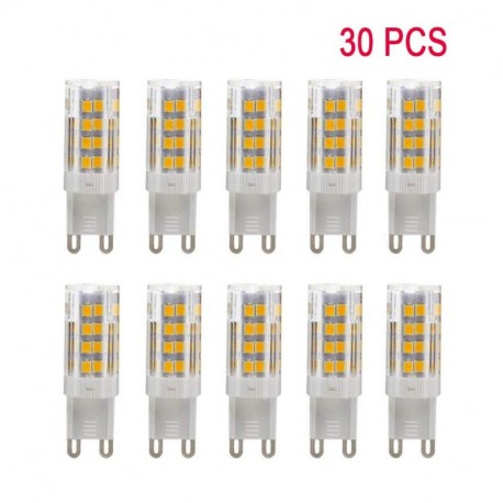 Bombillas LED G9 5W Equivalentes a Lámparas Halógenas de 35W Blanco cálido 3000k,AC220-240V 51x SMD 2835, No Regulable,10 uni