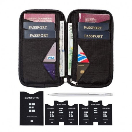 Portadocumentos para Viajes – Cartera de Viaje para Documentos – Porta Pasaportes Familiar con Bloqueo RFID