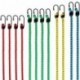 CARTECO Set de 12 Gomas elásticas con Gancho, Extremadamente Resistentes, Bandas de tensión, Cuerdas de sujeción, pulpos para