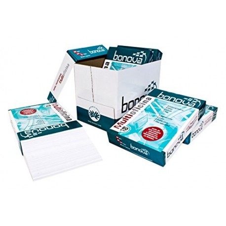Bonova 15405521 - Paquete de 500 hojas de papel, A4, color blanco, pack de 5