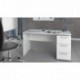 Habitdesign 004605BO - Mesa de despacho 3 cajones, Color Blanco Brillo, Medidas: 74 x 138 x 60 cm de Fondo