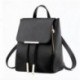 Bolsa de hombro del recorrido del bolso de escuela de la PU de las mujeres retro Estudiante Mini Mochila Negro 