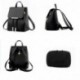 Bolsa de hombro del recorrido del bolso de escuela de la PU de las mujeres retro Estudiante Mini Mochila Negro 