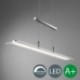 Lámpara colgante LED I Ajuste de altura sin etapas I Con panel de vidrio I Color de la luz blanco cálido I Metal en color níq