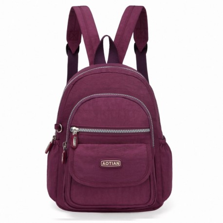 AOTIAN Mujer Mini Nailon Mochilas 7 litros, Morado