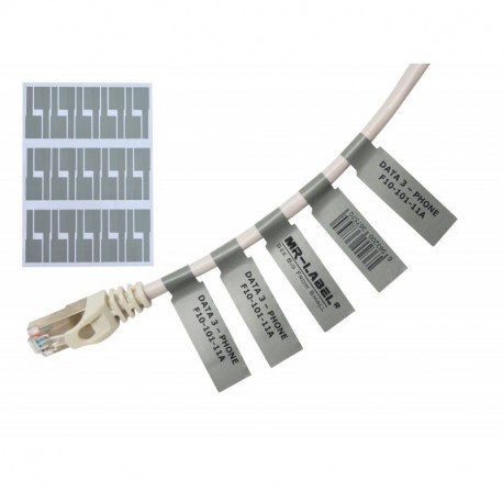 Mr-Label® Autoadhesivo Etiqueta del cable - a prueba de agua | Resistente a la rotura | Durable - Con la herramienta de impre