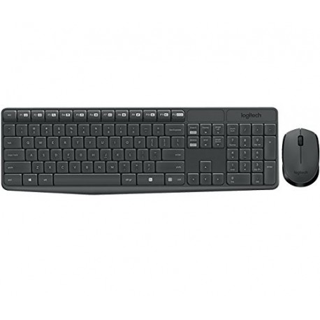 Logitech MK235 RF inalámbrico Portugués - Teclado RF inalámbrico, Universal, Portugués, Inalámbrico, USB, Batería 