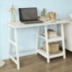 SoBuy® Mesa de Escritorio, Mesa de Ordenador con 2 estantes, Color Blanco, FWT16-W, ES Mesa 