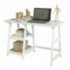 SoBuy® Mesa de Escritorio, Mesa de Ordenador con 2 estantes, Color Blanco, FWT16-W, ES Mesa 