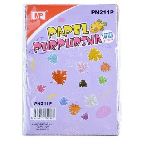 MP PN211P - Pack de 10 papeles con purpurina, 20 x 30 cm