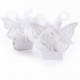 ULTNICE 50pcs Folable mariposa 3D cajas de regalo de dulces para fiesta de boda con cintas blancas