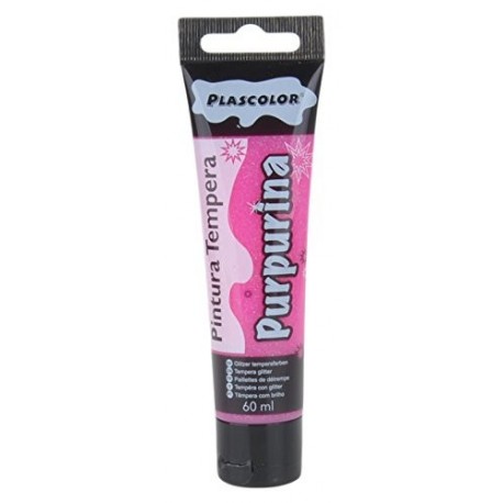 Plascolor PP168-23 - Bote de pintura tempera purpurina, Rosa Brillante, tamaño: 60 ml