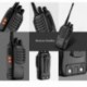 Proster Walkie Talkie Recargable 16 Canales UHF 400-470MHz CTCSS DCS Talkie walkie con el Auricular Incorporado Antorcha de L