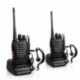 Proster Walkie Talkie Recargable 16 Canales UHF 400-470MHz CTCSS DCS Talkie walkie con el Auricular Incorporado Antorcha de L