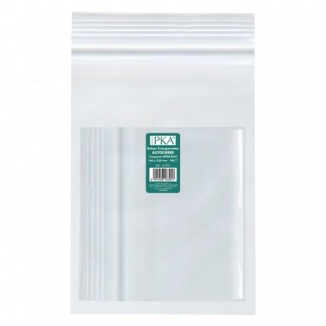 PKA 16397 - Pack de 100 bolsas de plástico con autocierre, 230x320 mm