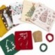 La Hermosa Caja de Tarjetas de Navidad - 20 Tarjetas con 20 Sobres Rojos y 10 Dorados - 20 Etiquetas de Regalo con 3 Metros d