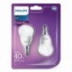 Philips LED bombilla esférica de casquillo fino E14, consume 5.5 W equivalente a 40 W en incandescencia, luz blanca cálida, p