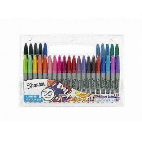 Sharpie Marcadores Permanentes, Punta Fina, Edición Limitada 30 pack