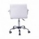 HOMCOM Silla Oficina Altura Regulable Giratoria 360° Respaldo Cuero Sintetico 2 Colores Blanco 