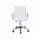 HOMCOM Silla Oficina Altura Regulable Giratoria 360° Respaldo Cuero Sintetico 2 Colores Blanco 