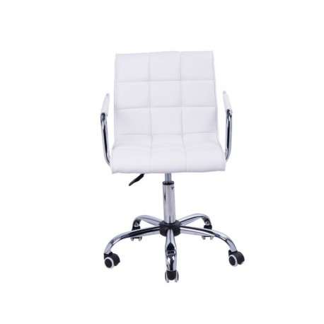 HOMCOM Silla Oficina Altura Regulable Giratoria 360° Respaldo Cuero Sintetico 2 Colores Blanco 