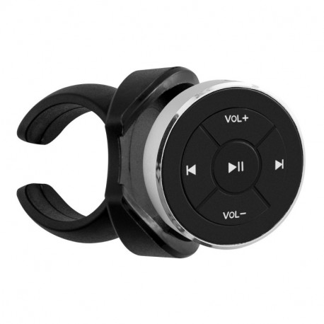 kwmobile Bluetooth Media Button Smartphone y Tablet - Interfaz de Audio para Coche iOS y Android - Soporte para Volante Contr