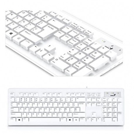 Genius Slimstar 130 - Teclado Usb, color blanco - [Teclado QWERTY Español]