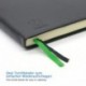 WINTEX cuaderno de notas DIN A4, 80 páginas, cuadriculado, con marcador smil cuero, bordes redondeados - registro contable, d