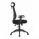 VIVA OFFICE Silla ergonómica de oficina de malla con respaldo alto, reposacabezas y reposabrazos ajustables, Negro