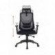 VIVA OFFICE Silla ergonómica de oficina de malla con respaldo alto, reposacabezas y reposabrazos ajustables, Negro