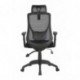 VIVA OFFICE Silla ergonómica de oficina de malla con respaldo alto, reposacabezas y reposabrazos ajustables, Negro