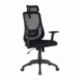 VIVA OFFICE Silla ergonómica de oficina de malla con respaldo alto, reposacabezas y reposabrazos ajustables, Negro